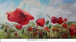 Wind at Poppy Field-2, Oil on Canvas